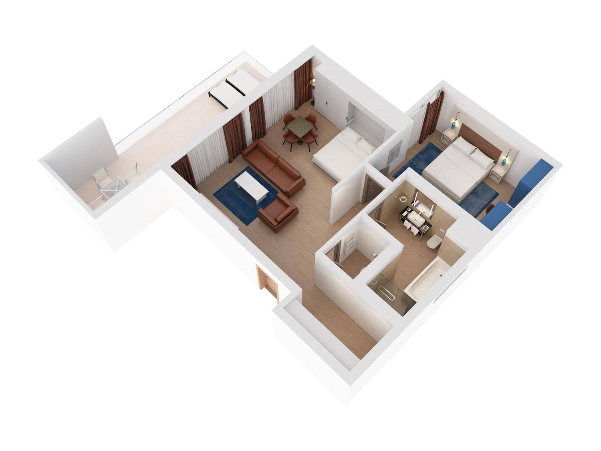 Hilton Rijeka Costabella Beach Resort And Spa Quarto foto 3D floor plan