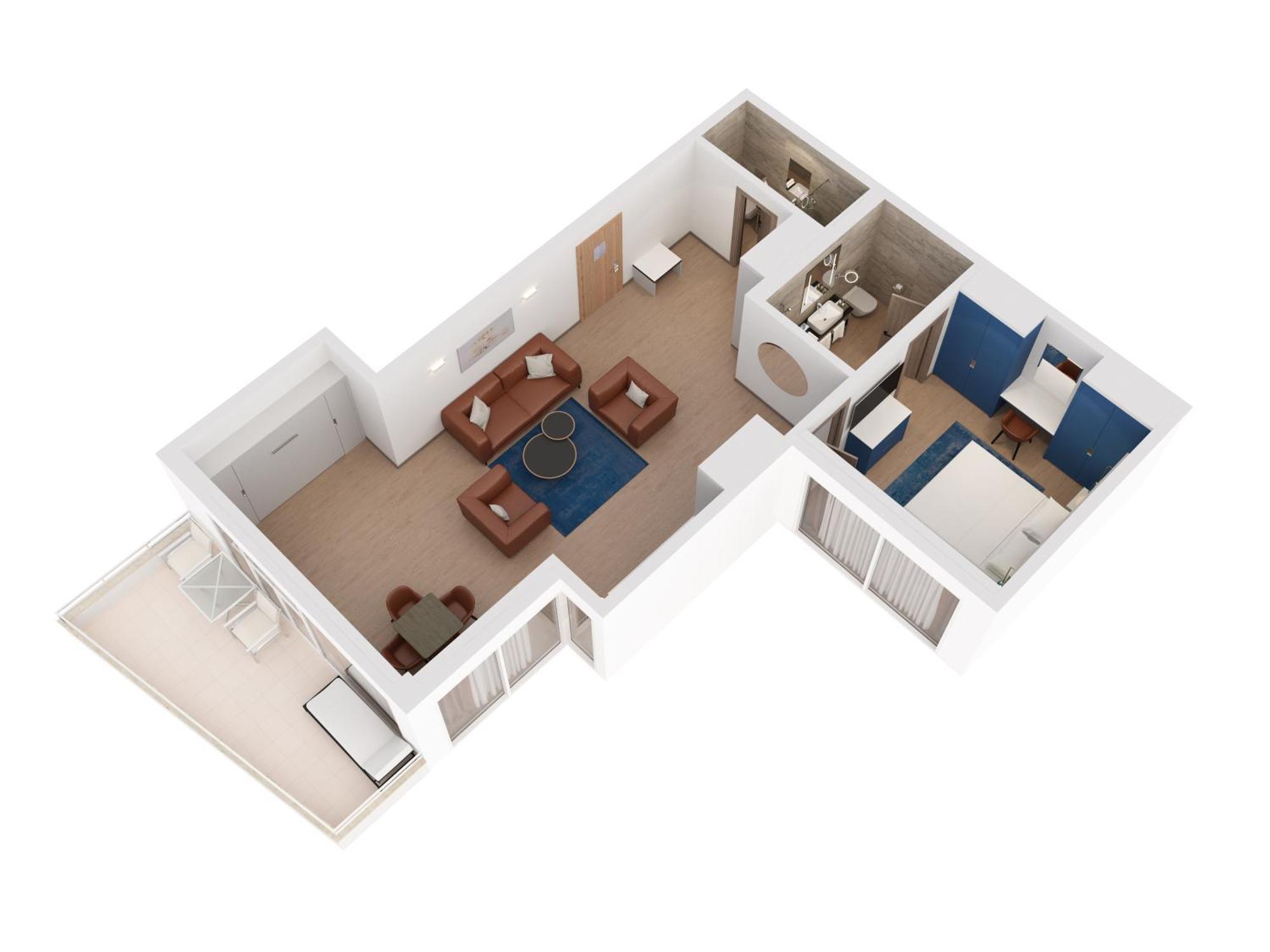 Hilton Rijeka Costabella Beach Resort And Spa Quarto foto 3D floor plan
