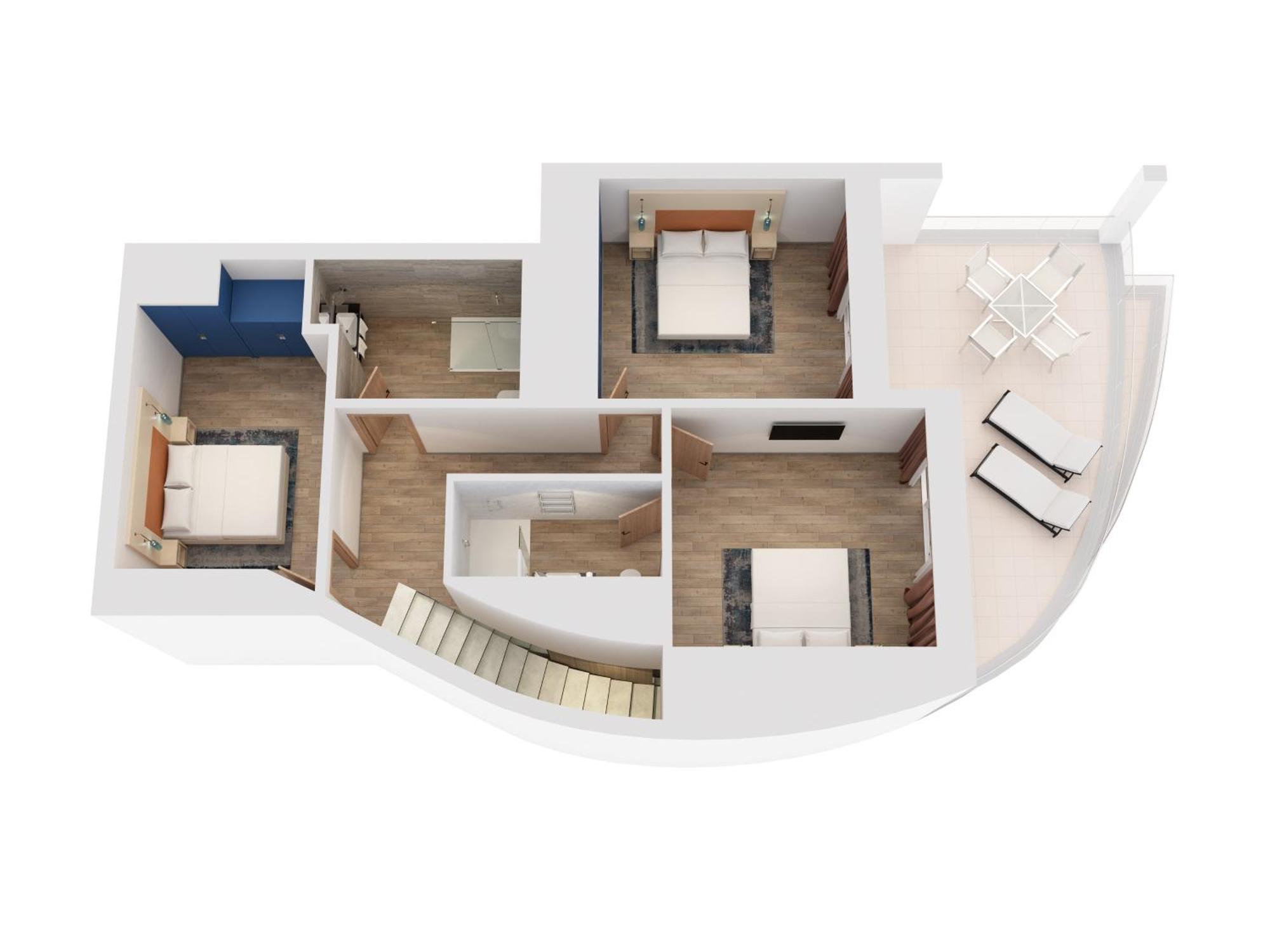 Hilton Rijeka Costabella Beach Resort And Spa Quarto foto 3D floor plan